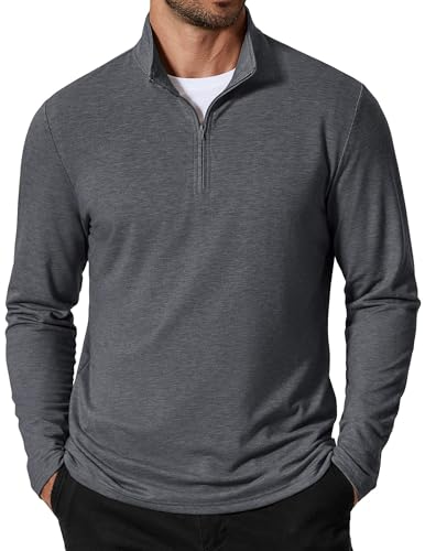 COOFANDY Herre Sweatshirt Quarter Zip Mock Neck