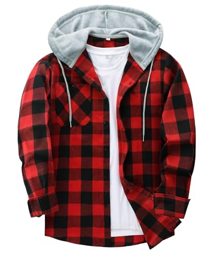 ZITY Herre Skjorte Flannel Hoodie Casual Langærmet