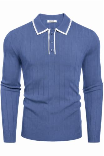 COOFANDY Herre Poloshirt Strik Langærmet Ztj009471