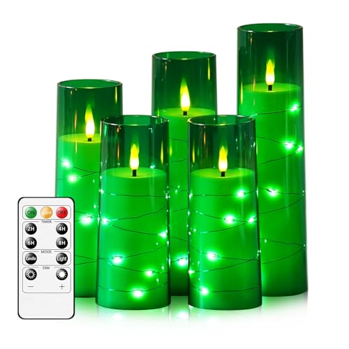 Flammefri LED Stearinlys med Timer og Lyskæde 5 Stk.
