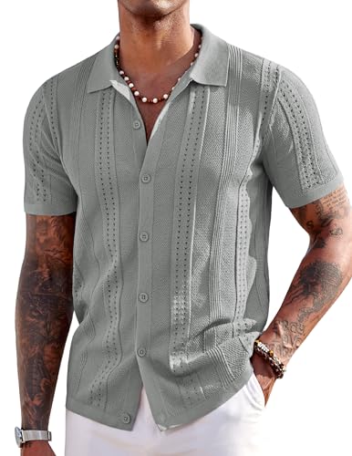 COOFANDY Herre Poloshirt Strikket Kortærmet Ztj009254