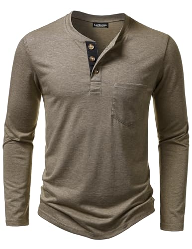 LucMatton Herre T-shirt Henley Slim Fit Langærmet Lucw210916