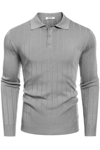 COOFANDY Herre Poloshirt Strik Langærmet Ztj009471