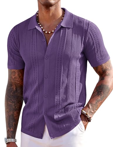 COOFANDY Herre Poloshirt Strikket Kortærmet Ztj009254