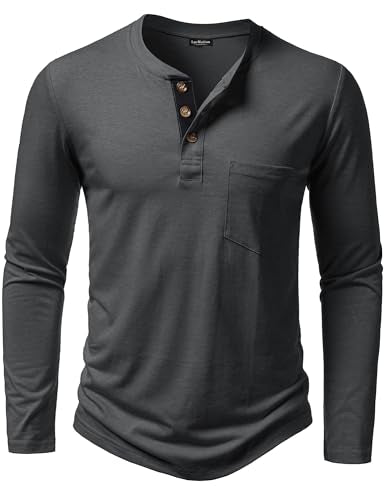 LucMatton Herre T-shirt Henley Slim Fit Langærmet Lucw210916
