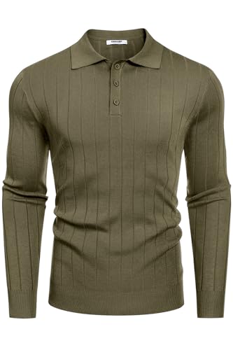 COOFANDY Herre Poloshirt Strik Langærmet Ztj009471