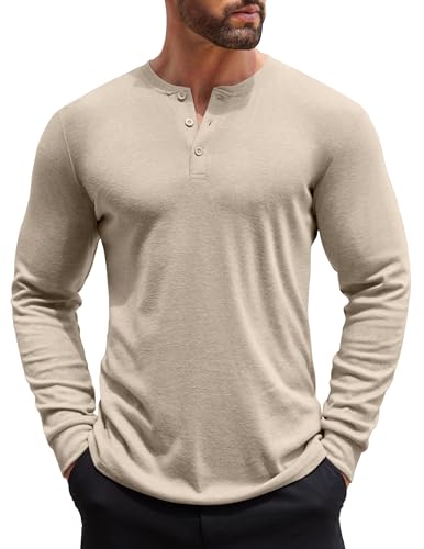 COOFANDY Herre Henley Skjorte Langærmet Ztj009440