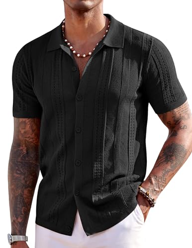 COOFANDY Herre Poloshirt Strikket Kortærmet Ztj009254