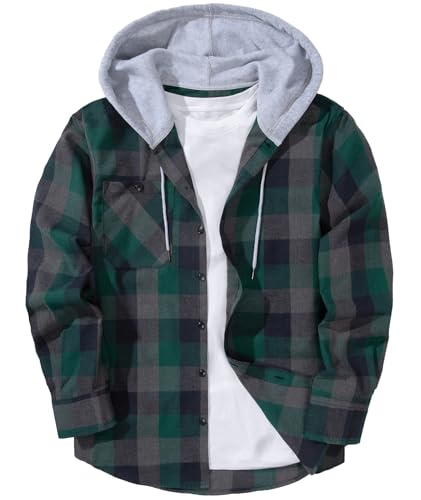 ZITY Herre Skjorte Flannel Hoodie Casual Langærmet
