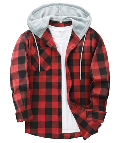 ZITY Herre Skjorte Flannel Hoodie Casual Langærmet