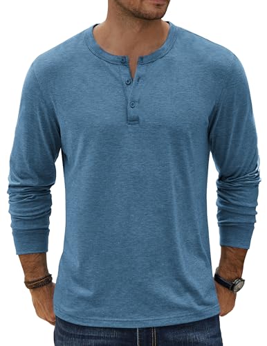 COOFANDY Herre T-shirt Henley Langærmet Ztj009590