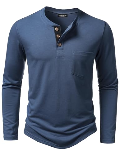 LucMatton Herre T-shirt Henley Slim Fit Langærmet Lucw210916