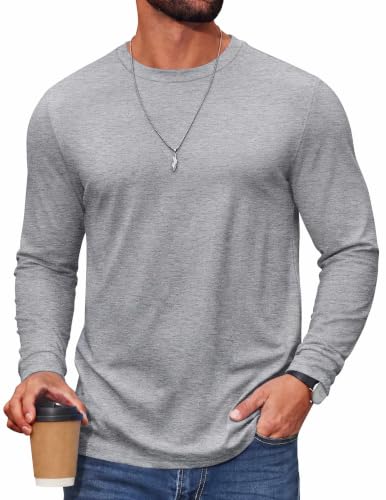 COOFANDY Herre T-Shirt Langærmet Casual Crew Neck Cxj010852