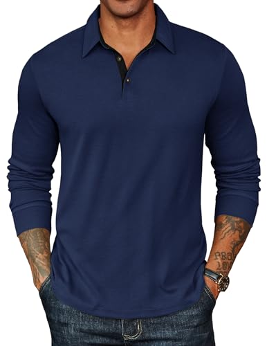COOFANDY Herre Poloshirt Langærmet Klassisk Ztj010131