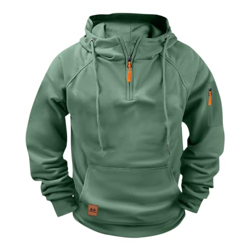 fnnxeal Herre Hættetrøje Quarter Zip Fleece Pullover
