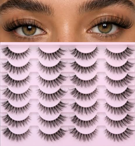 Kiromiro Wispy Faux Mink Kunstige Øjenvipper til Kvinder 14mm 14 Par