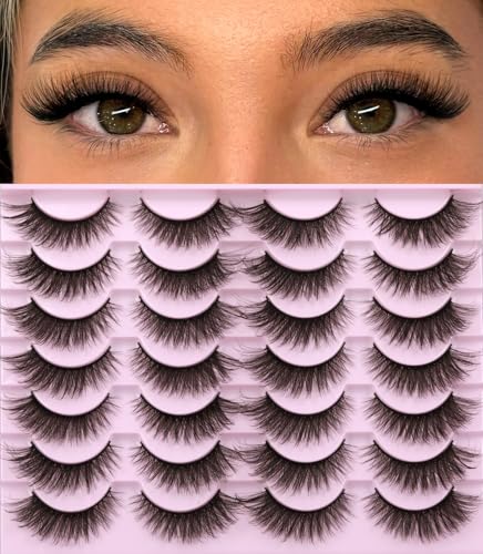 Kiromiro Wispy Faux Mink Kunstige Øjenvipper til Kvinder 14mm 14 Par