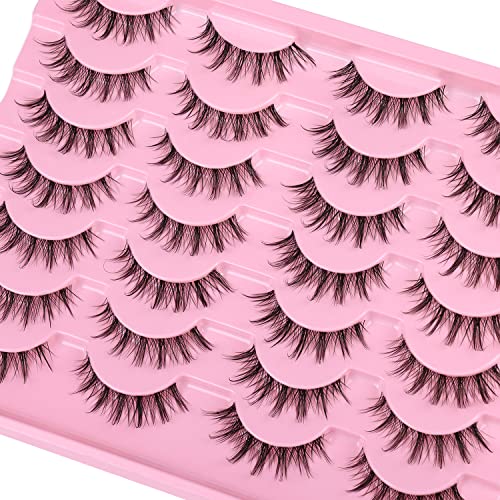 Kiromiro Wispy Faux Mink Kunstige Øjenvipper til Kvinder 14mm 14 Par