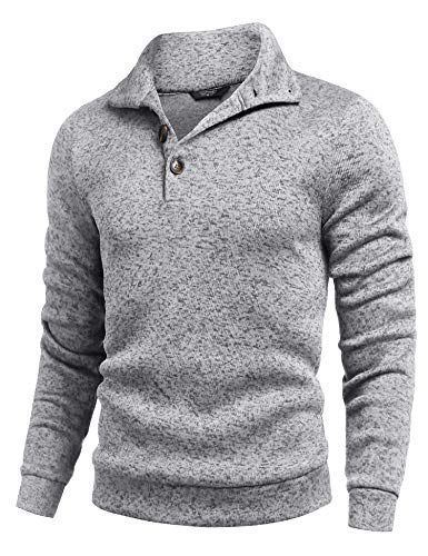 COOFANDY Herre Striktrøje Fleece Pullover Langærmet