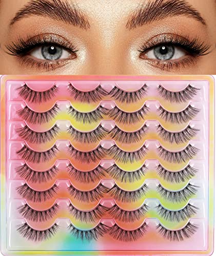 Kiromiro Wispy Faux Mink Kunstige Øjenvipper til Kvinder 14mm 14 Par