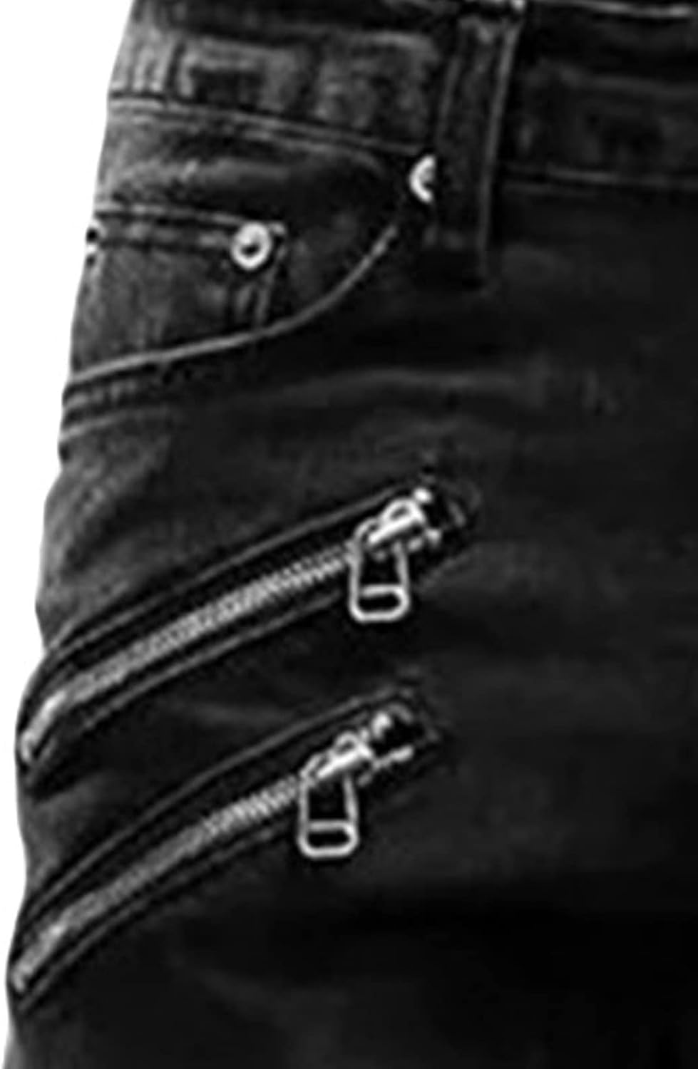 Maiyifu-GJ Herre Jeans Moto Biker Slim Fit Boyfriend
