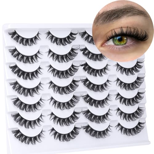 Kiromiro Wispy Faux Mink Kunstige Øjenvipper til Kvinder 14mm 14 Par