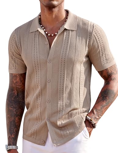 COOFANDY Herre Poloshirt Strikket Kortærmet Ztj009254