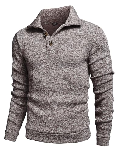 COOFANDY Herre Striktrøje Fleece Pullover Langærmet