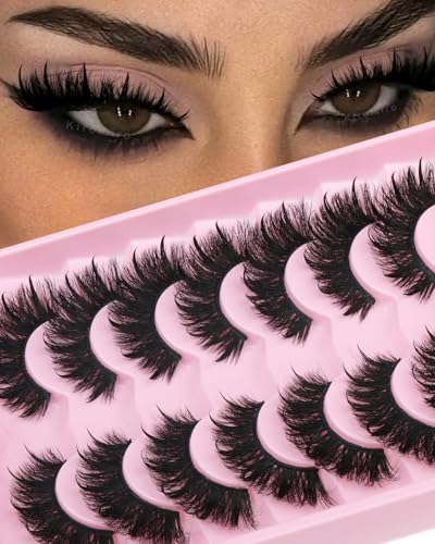 Kiromiro Wispy Faux Mink Kunstige Øjenvipper til Kvinder 20mm