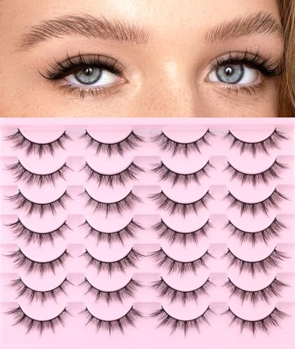 Kiromiro Wispy Faux Mink Kunstige Øjenvipper til Kvinder 14mm 14 Par