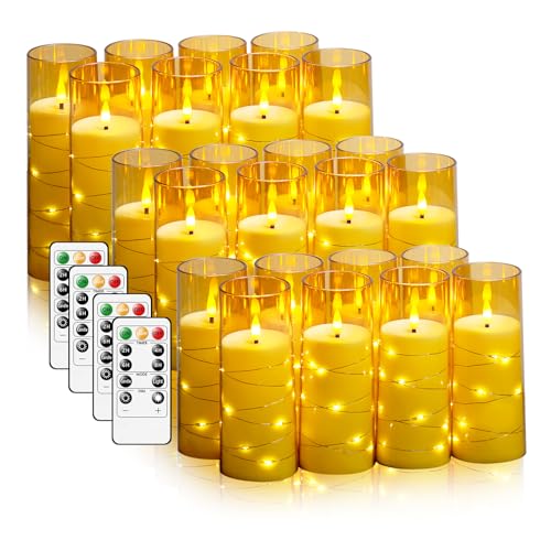Flammefri LED Stearinlys med Timer og Lyskæde 5 Stk.
