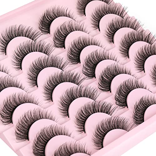 Kiromiro Wispy Faux Mink Kunstige Øjenvipper til Kvinder 14mm 14 Par