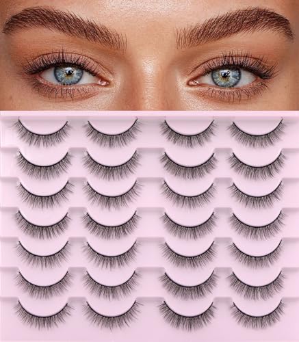 Kiromiro Wispy Faux Mink Kunstige Øjenvipper til Kvinder 14mm 14 Par