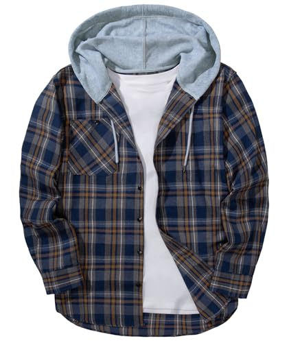 ZITY Herre Skjorte Flannel Hoodie Casual Langærmet