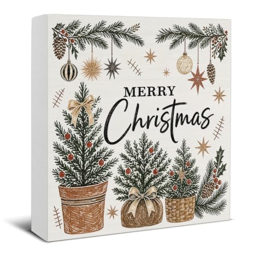 EUDOSI Sjovt Juletræsskilt i Træ 12,7x12,7 cm EUDOSI 1817