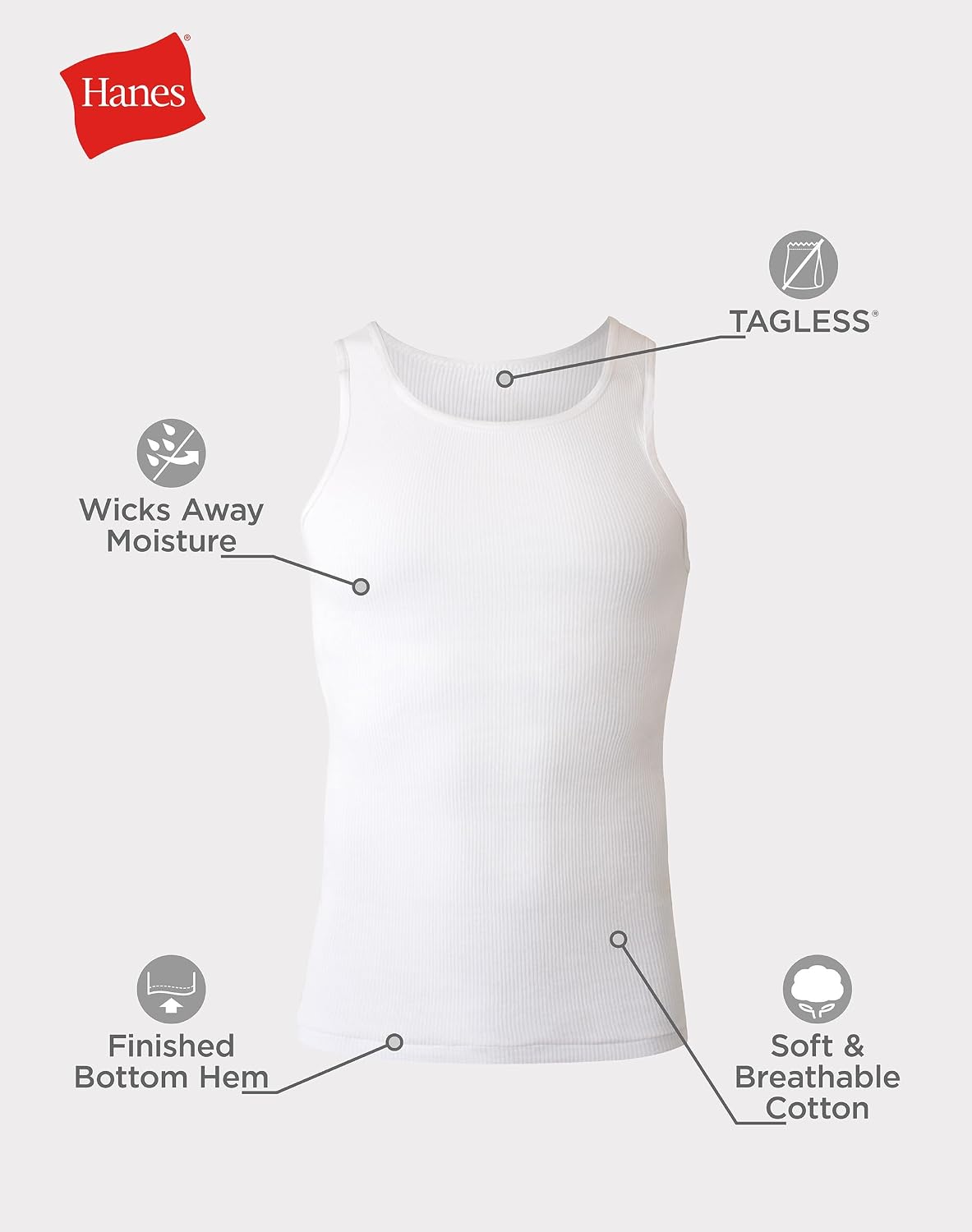 Hanes Herre Undertrøje Tank Top Bomuld 372A6
