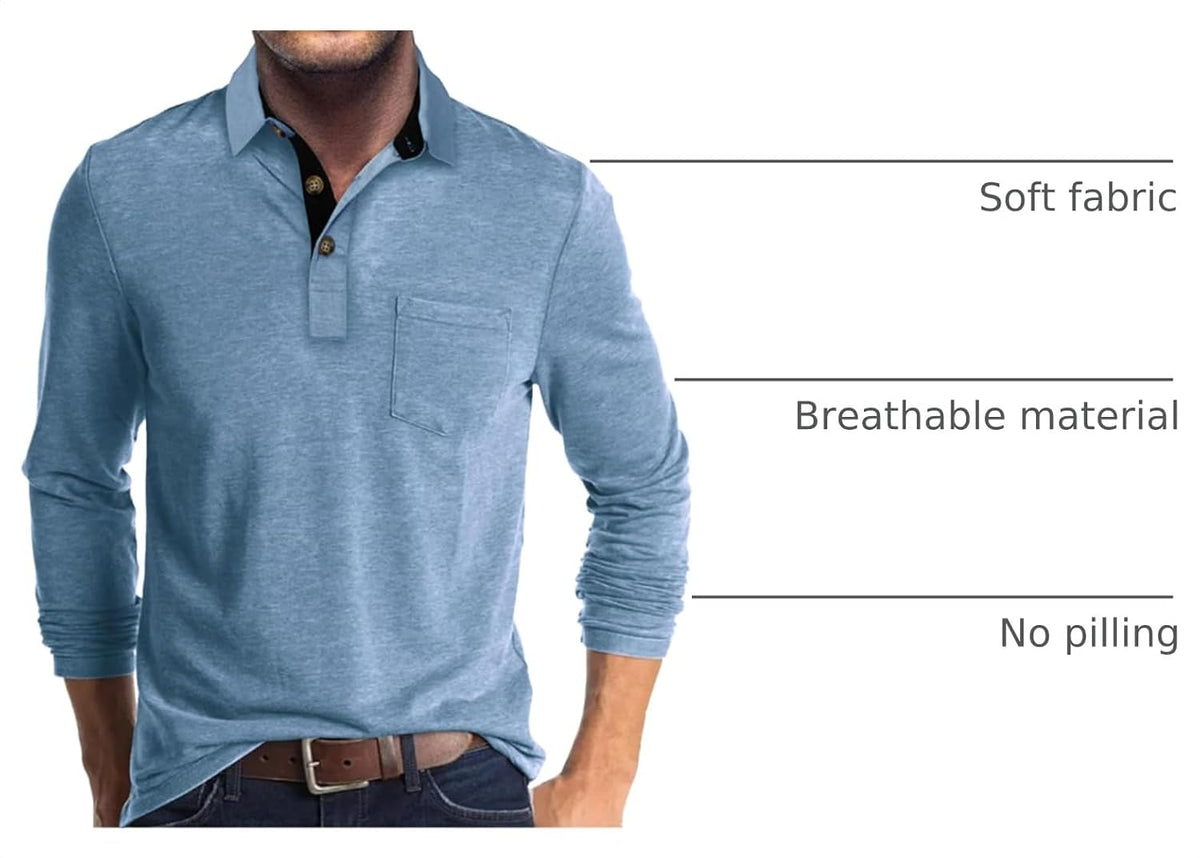 Envmb Herre Polo T-shirt Langærmet Med Lomme
