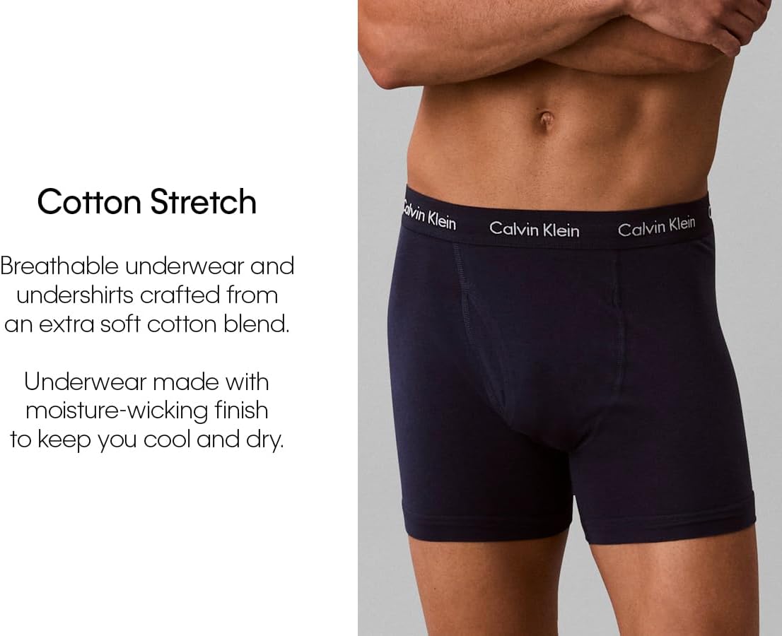 Calvin Klein Herre Boksershorts Cotton Stretch 3-Pak NB2616-001-M