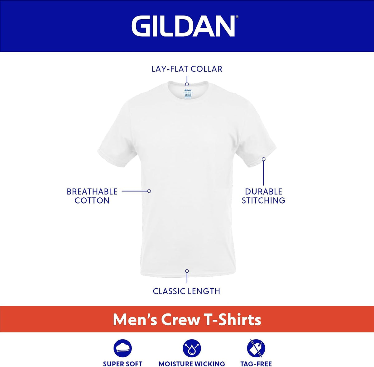 Gildan Herre T-Shirt Crew Neck Multipack G1100