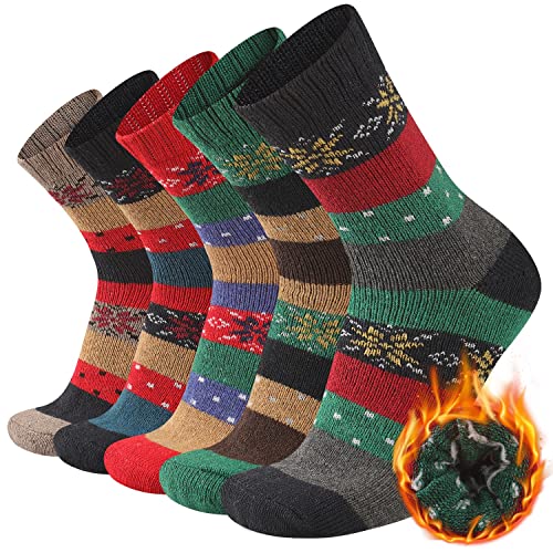 Heatuff Herre Uldsokker Vinter Varm Crew 5 Par