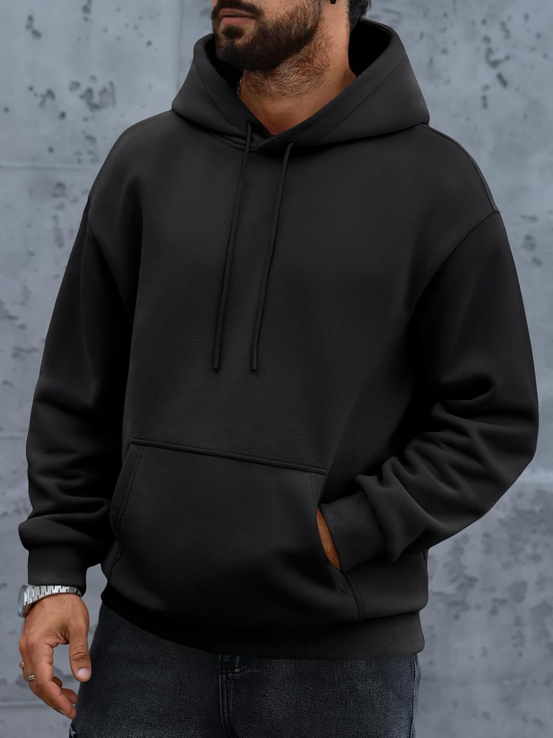 EF1466 Oversized Fleece Hættetrøje til Mænd