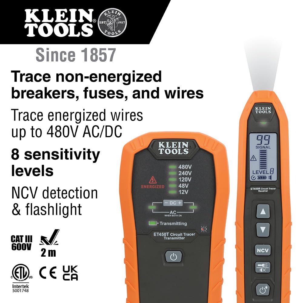KLEIN TOOLS Ledningssøger Og Sikringsfinder Sæt ET450
