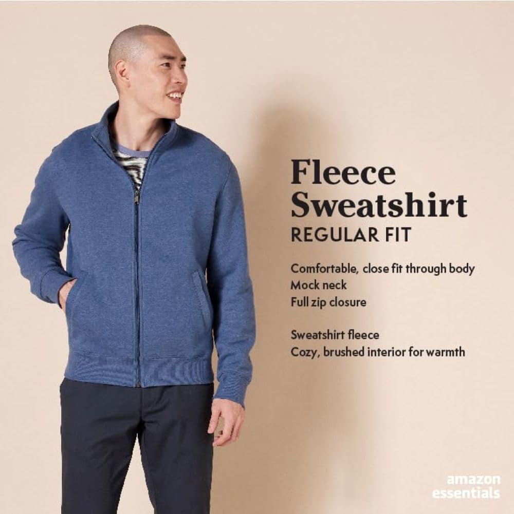 Amazon Essentials Herre Sweatshirt Full-Zip Fleece Mock Neck AE1897988