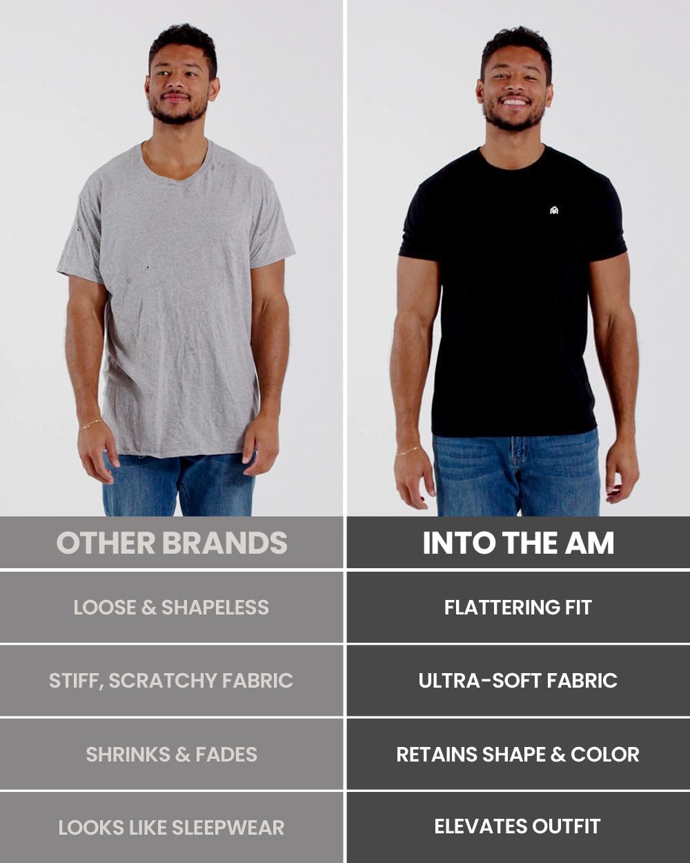 INTO THE AM Herre T-shirt Athletic Fit Rund Hals BASIC-TEES