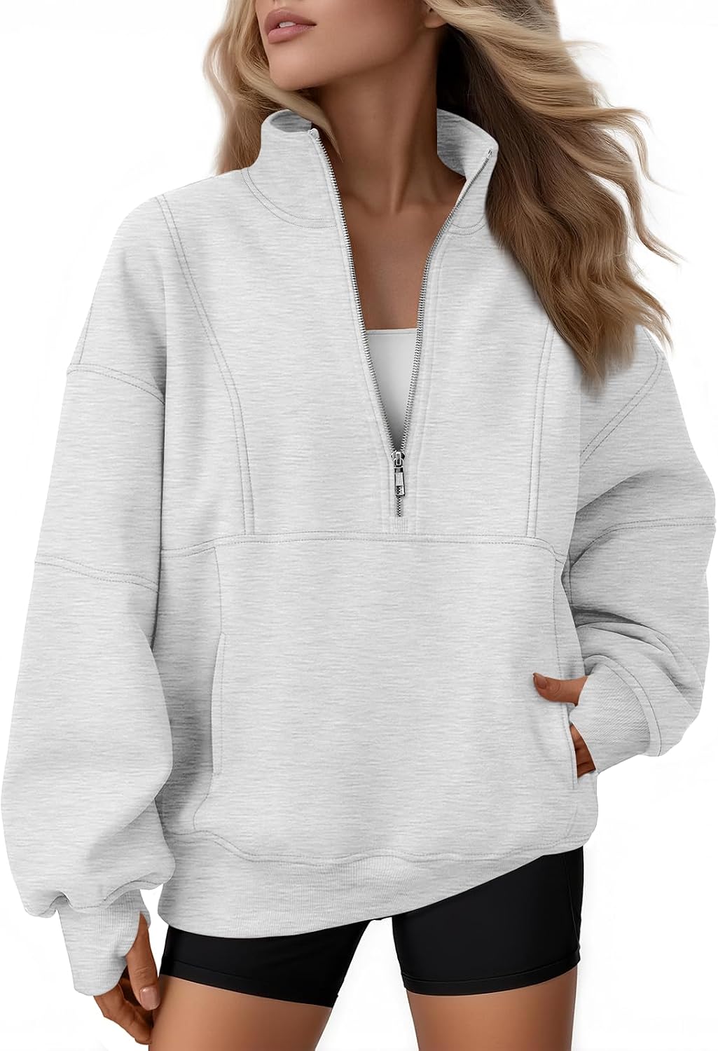 AUTOMET Quarter Zip Fleece Sweatshirt til Kvinder