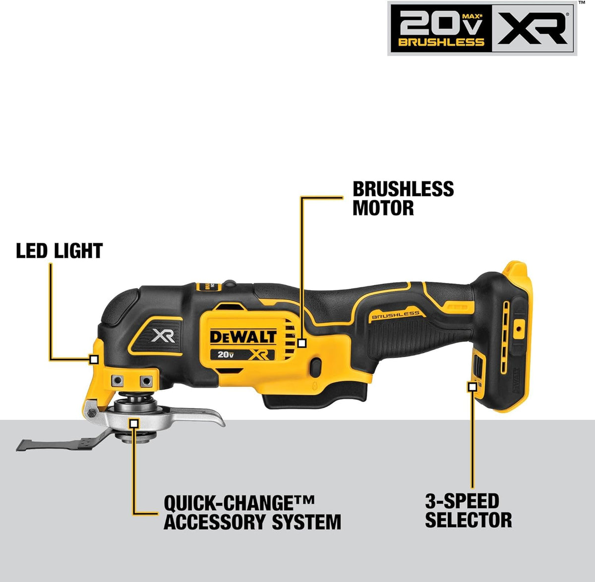 DEWALT Multiværktøj Kulfri 3 Hastigheder 20V MAX XR DCS356C1
