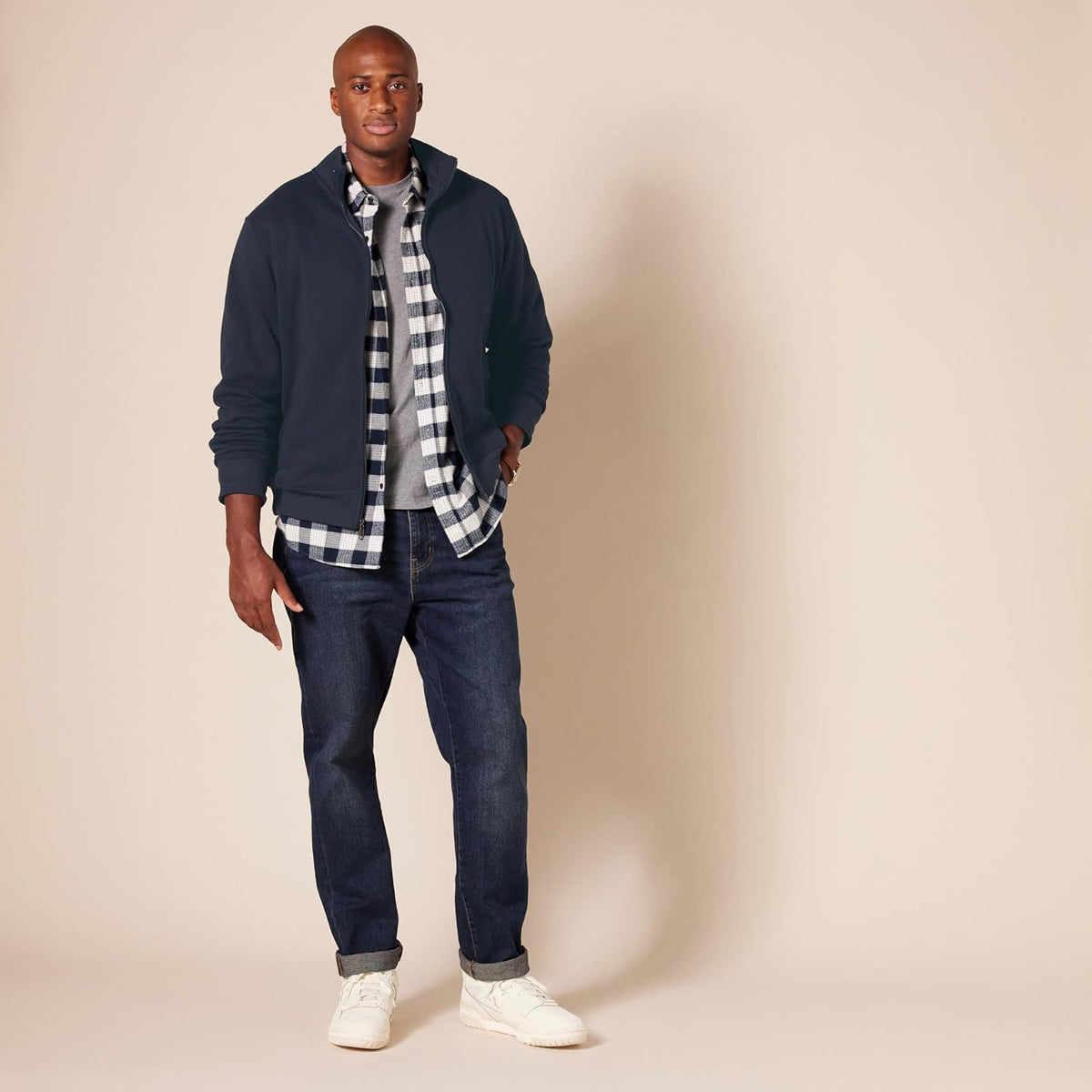 Amazon Essentials Herre Sweatshirt Full-Zip Fleece Mock Neck AE1897988