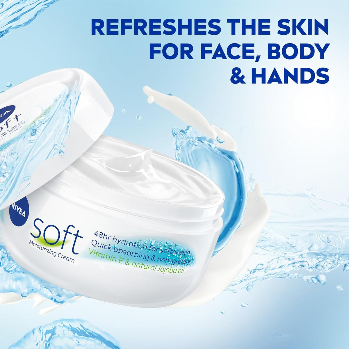 NIVEA Soft Fugtighedscreme til Krop Ansigt og Hænder