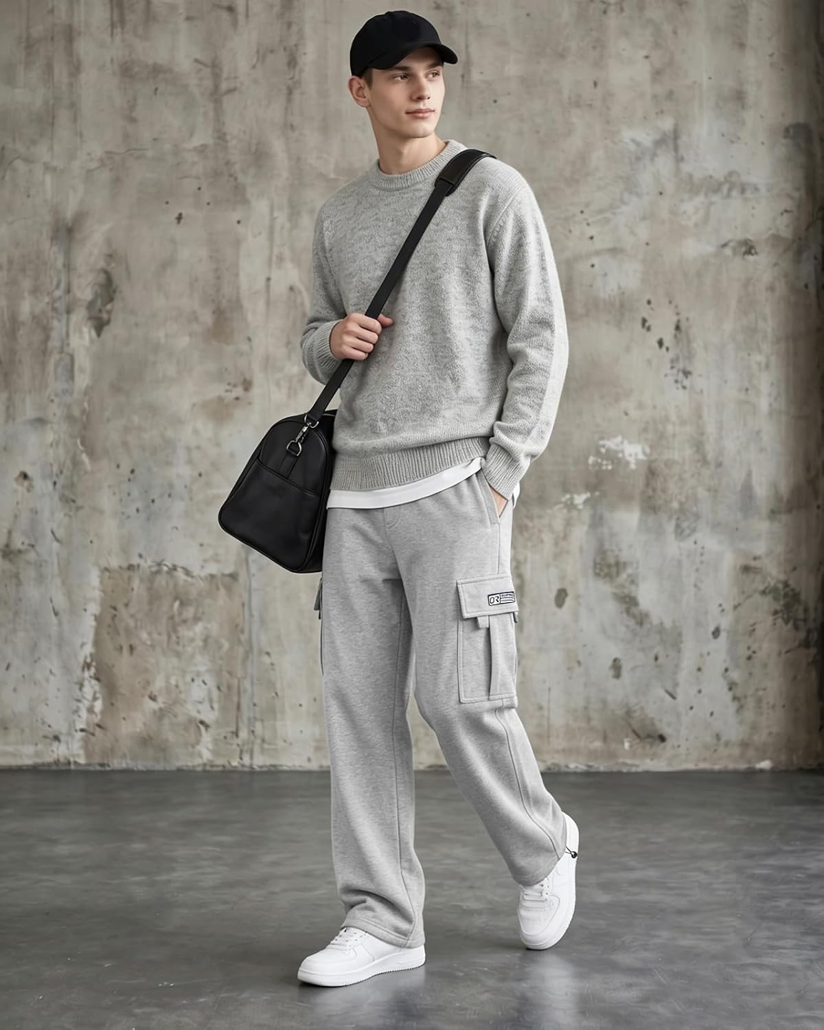 Herre Joggingbukser Cargo Fleece Løstsiddende