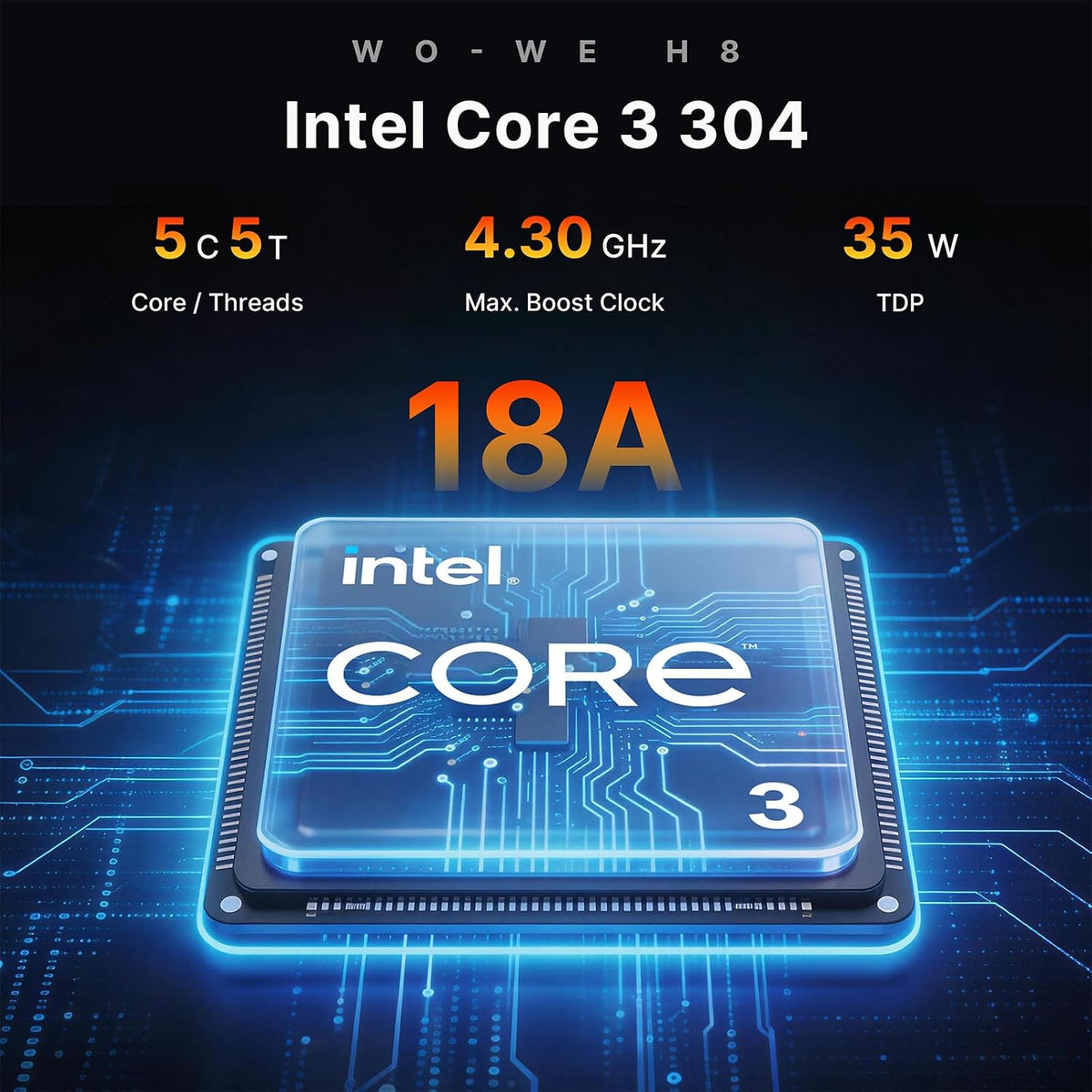 wo-we H8 Mini PC Intel Core 3 304